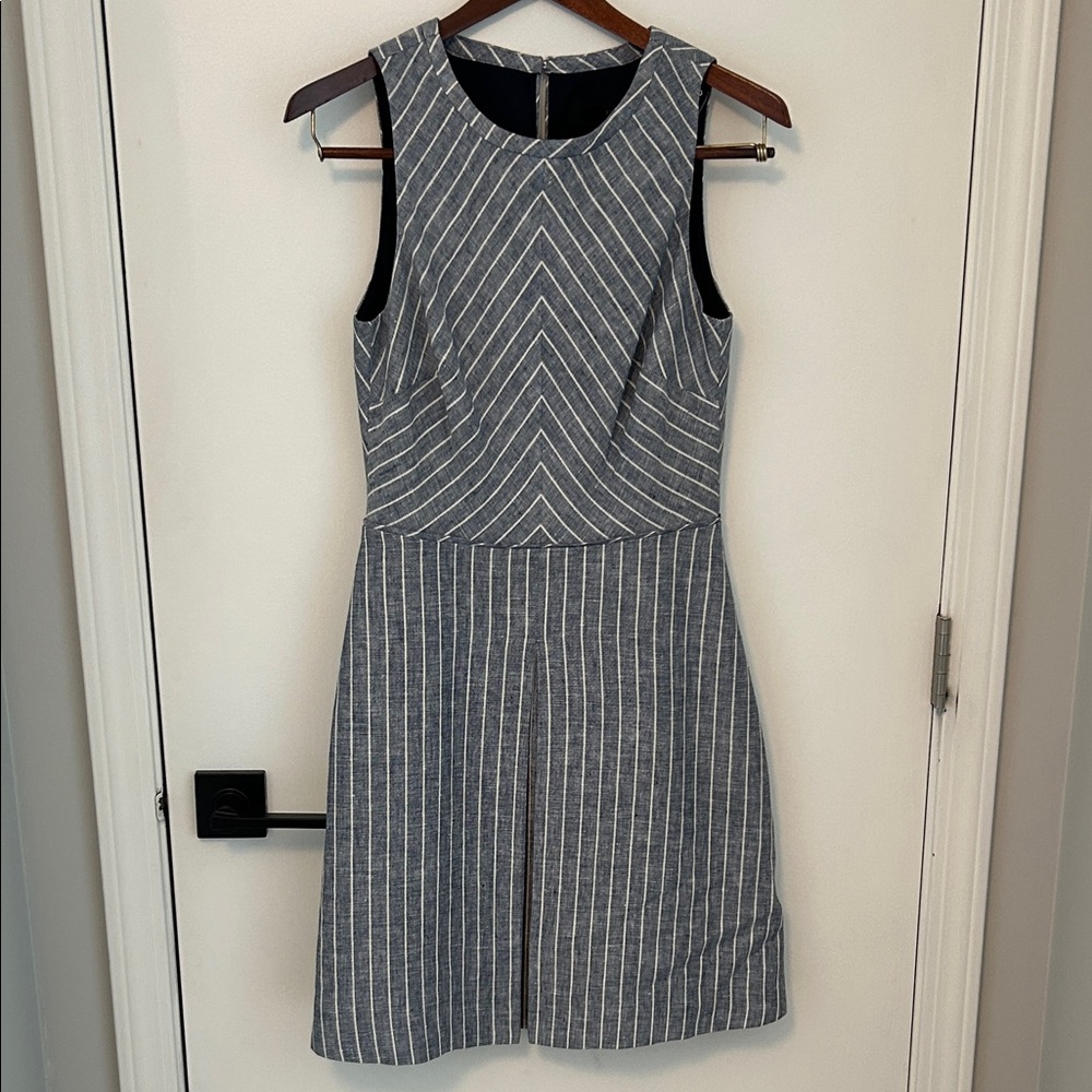 J. Crew Chambray and White Striped Dress